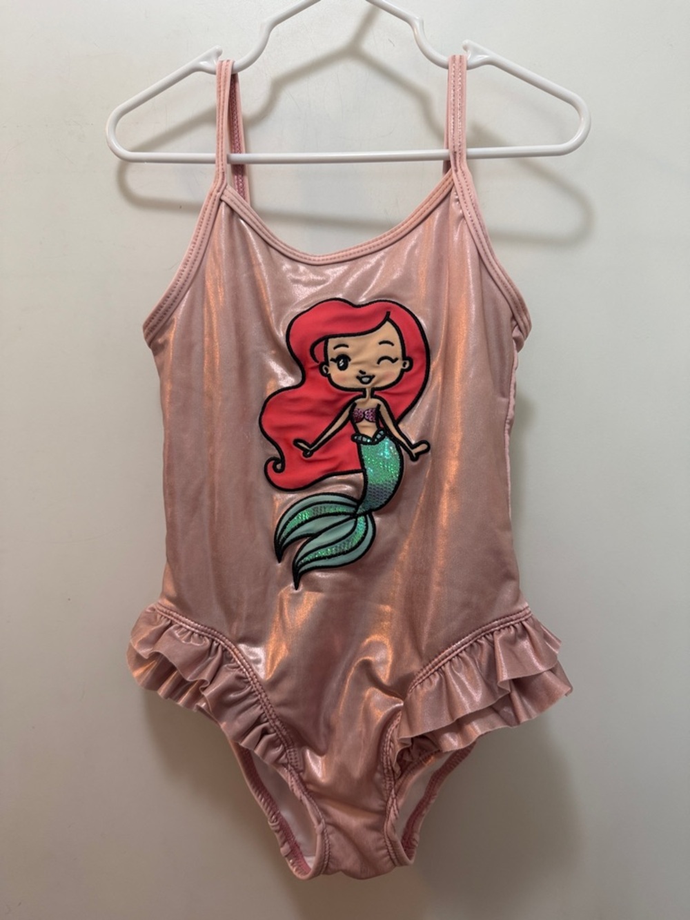 Disney Metallic Pink Ariel Mermaid One-Piece Swimsuit